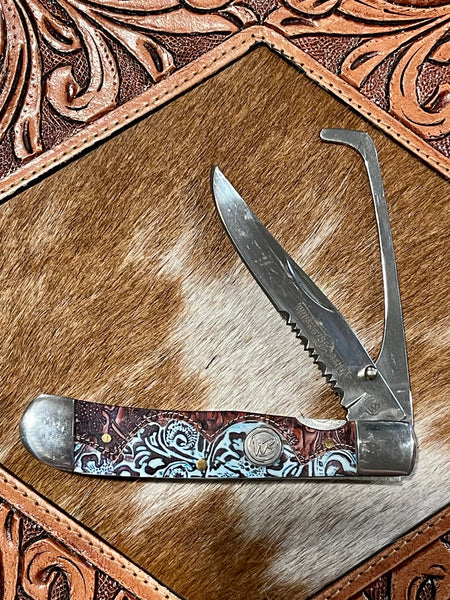 Tooled Country Trapper Hoofpick w/ Clip