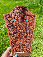 Tooled Leather Hide Necklace Display