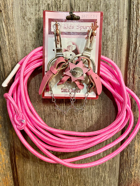 Pink Rope & Spur Set
