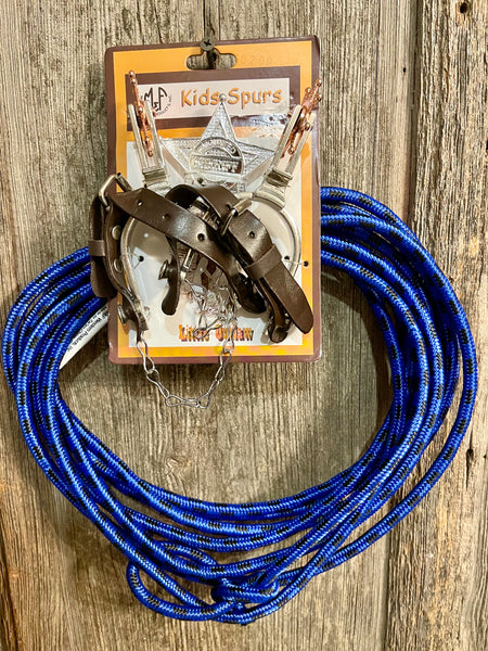 Blue Rope & Spur Set
