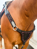 Bar-B Pink on Black BuckStitch Betty Bikini Breast Collar - Dixies Western Wear 