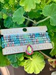Mint and multi-color bracelet set