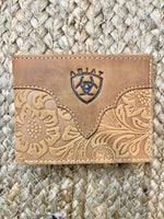 Brown Tooled Bi-Fold Wallet