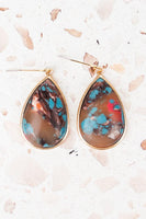 Blue Marble Stone Earrings