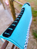 Turquoise Checks Out Wool Saddle Pad - Dixies Western Wear 