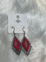 Red Marble Earrings