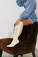 SALE The Out West Tall Cowboy Boot in Cream