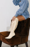 SALE The Out West Tall Cowboy Boot in Cream