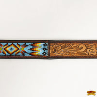 HILASON Western Genuine Leather Belt for Men Women Cowboy Cowgirl Handmade Unisex Full Grain Heavy Duty Tooled Beaded Belt