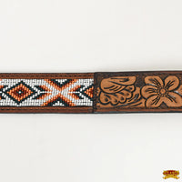 HILASON Western Genuine Leather Belt for Men Women Cowboy Cowgirl Handmade Unisex Full Grain Heavy Duty Tooled Beaded Belt