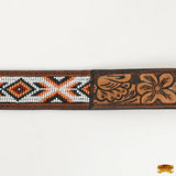 HILASON Western Genuine Leather Belt for Men Women Cowboy Cowgirl Handmade Unisex Full Grain Heavy Duty Tooled Beaded Belt