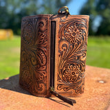 Chestnut Brown Speedy Western Genuine Leather Barrel Bag Purse by Double B - Dixies Western Wear 