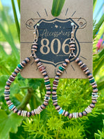 Copper and stone bead teardrop earrings