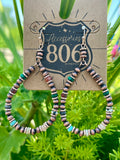 Copper and stone bead teardrop earrings