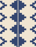 PRESIDIO NAVY + CREAM 100% COTTON -- 54"x74" Oversized Throw Blanket