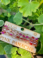Red bead and gold chain bracelet set