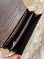 Turquoise Tooled Cowhide Wallet
