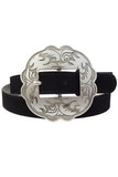 The Jessie Suede Concho Belt in Black