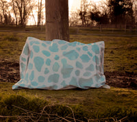 Blue Cow Print Satin Pillow Case