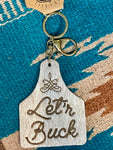 Cow Tag Leather Keychains