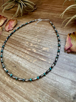 14.5-Inch Turquoise Rondelle & Sterling Torpedo Bead Choker