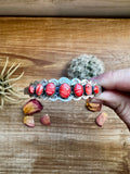 Cuff Bracelet - Red Spiny & Sterling Silver