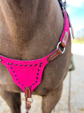 Black on Pink BuckStitch Betty Bikini Breast Collar
