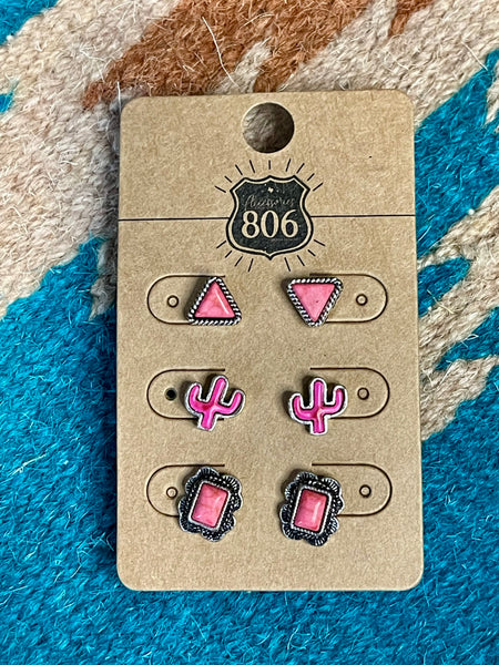 Pink Stud Earring Pack