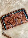 Tooled Turquoise Wallet