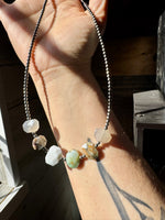 Peruvian Opal choker and Sterling Silver Pearls