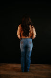 Boot Stitch Pocket Raw Hem Straight Leg Jeans