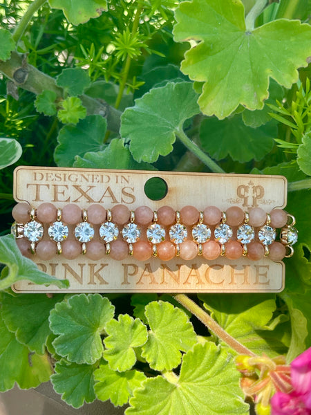 Bead and rhinestone adjustable bracelet