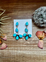 Big Dangle Earrings - Kingman Turquoise & Sterling Silver