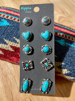 Turquoise Stud 5 pk Earrings