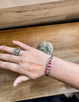 Cuff Bracelet - Red Spiny & Sterling Silver