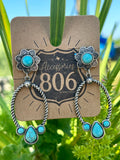 Western oval open rope earrings