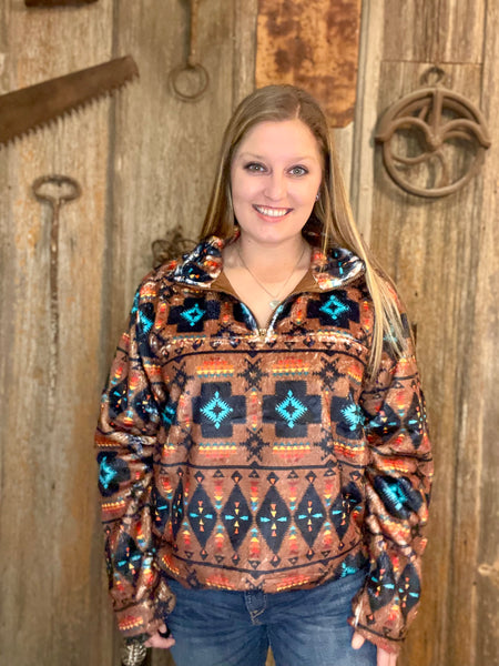 Texas Ranch Rodeo Brown Pullover