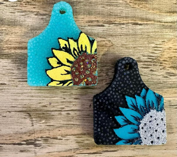 Sunflower Cow Tag Freshie - SALE