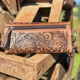 Chestnut Brown Speedy Western Genuine Leather Barrel Bag Purse by Double B - Dixies Western Wear 