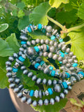 Silver mixed bead bracelet set