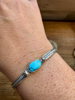 Cuff Bracelet - Golden hill Turquoise & Sterling Silver