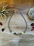14 inch 3 mm sterling silver pearls  choker - with bumblebees beads