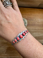 Cuff Bracelet - Red Spiny & Sterling Silver