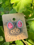 Stone teardrop post earrings