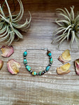 Turquoise Nugget & 6mm Sterling Silver Pearl Bracelet