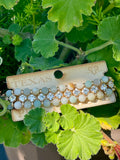 Bead and rhinestone adjustable bracelet