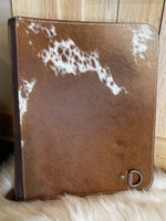 COWHIDE LEATHER TRAVEL PORTFOLIO WITH ZIPPER