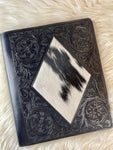 Black Tooled Cowhide Planner