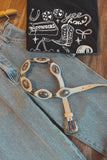 The Talia Western Concho Belt in White