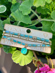 Three strand tube and rhinestone bead bracelet with Austrian crystal